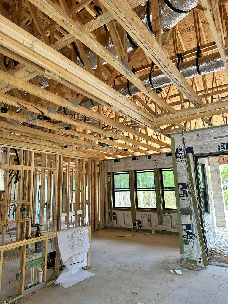 Interior wood framing work